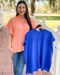 Jade Button Front Tunic (Royal)