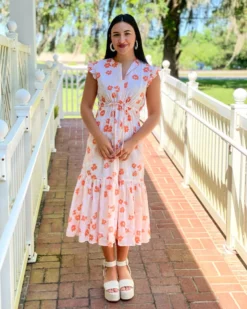 Olivia James The Label Delia Dress (Coral Bloom)