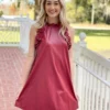 TCEC High Neck Dress (Burgundy) Dresses