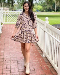 Fresha London Dresses Abbott Dress (Brush Animal)