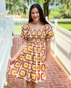 Olivia James The Label Bridget Mini Dress (Cafe Geo)