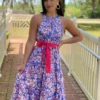 OO Boutique Dresses Tiered Halter Maxi Dress (Blue Floral) 2 OO Boutique Dresses Tiered Halter Maxi Dress (Blue Floral)
