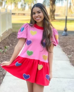 OO Boutique Dresses Pearly Heart Dress