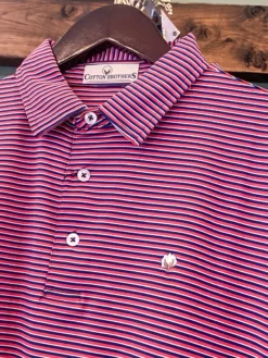 Cotton Brothers Performance Polo (White/Navy) Tops