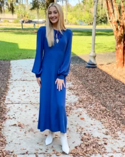 Fresha London Dresses Ozzie Dress (Navy Blue)