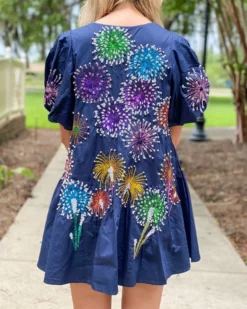 Queen Of Sparkles Dresses Firework Dress (Navy)