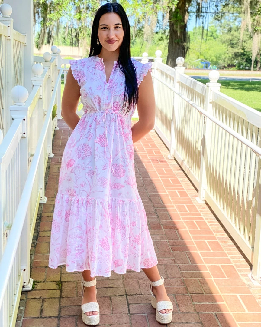 Olivia James The Label Delia Dress (Toile Pink) 3 Olivia James The Label Delia Dress (Toile Pink)