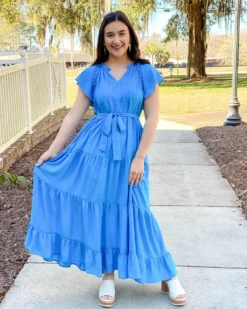 Jade Ruffles Tier Maxi Dress