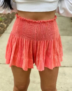 Queen Of Sparkles Pleat Swing Short (Tangerine)