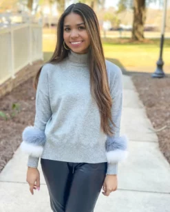 Only Options Knit Sweater W/ Fox (Grey) XS Tops