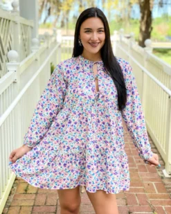 OO Boutique Mini Smock Dress (Pastel Floral) Dresses