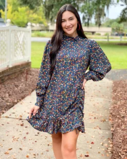 Uncle Frank Cinched And Sassy Dress (Navy) Dresses