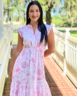 Olivia James The Label Delia Dress (Toile Pink) 7 Olivia James The Label Delia Dress (Toile Pink)