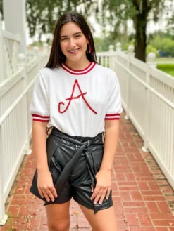 Queen Of Sparkles Alabama 'A' Sweater (White)