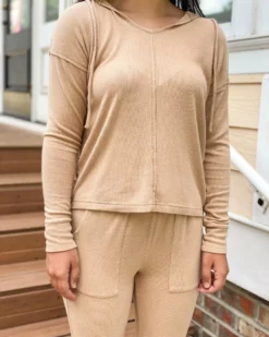 Mododoc Long Sleeve Cozy Hoodie (Camel)