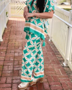 OO Boutique Palazzo Pant (Geo Print) Bottoms