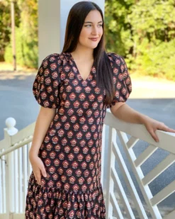 Anna Cate Myers Maxi (Black Print) Dresses