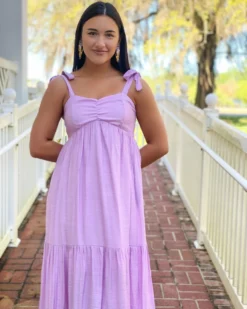 OO Boutique Dresses Bustier Maxi Dress (Lilac)