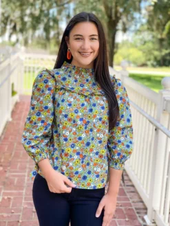 Olivia James The Label Tops Emma Blouse (Liberty Dusk)