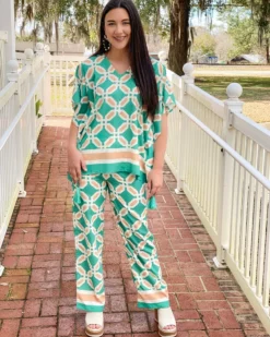 OO Boutique Palazzo Pant (Geo Print) Bottoms