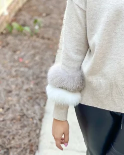 Only Options Tops Knit Sweater W/ Fox (Natural)