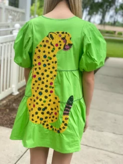 OO Boutique Dresses Sequin Leopard Back Dress