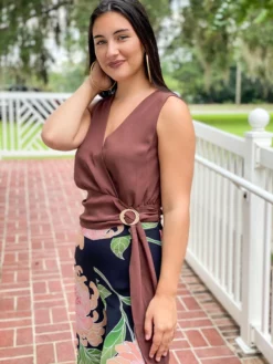 Amanda Uprichard Tandy Top (Truffle) Tops