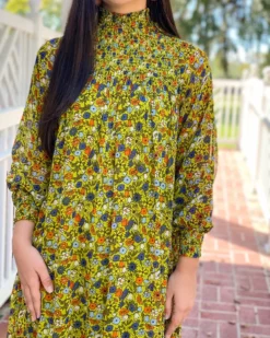 Olivia James The Label Piper Dress (Liberty Celery)