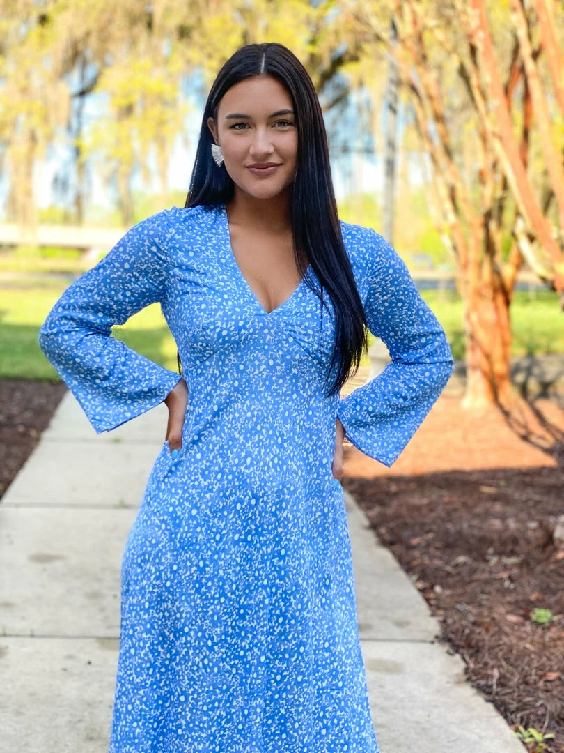 Fresha London Gloria Dress (Blue Daisy) 4 Fresha London Gloria Dress (Blue Daisy)