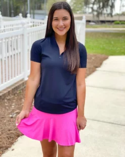 IBKUL Flounce Skort (Hot Pink) Bottoms