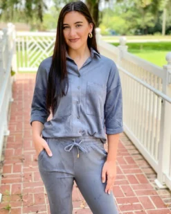 Bishop + Young Cozy Suede Top (Cloud)