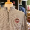 Peter Millar Outerwear Georgia National Champion Perth Mini-Stripe Stretch Loop Terry Quarter-Zip (Iron/White)
