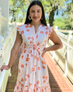 Olivia James The Label Delia Dress (Coral Bloom)