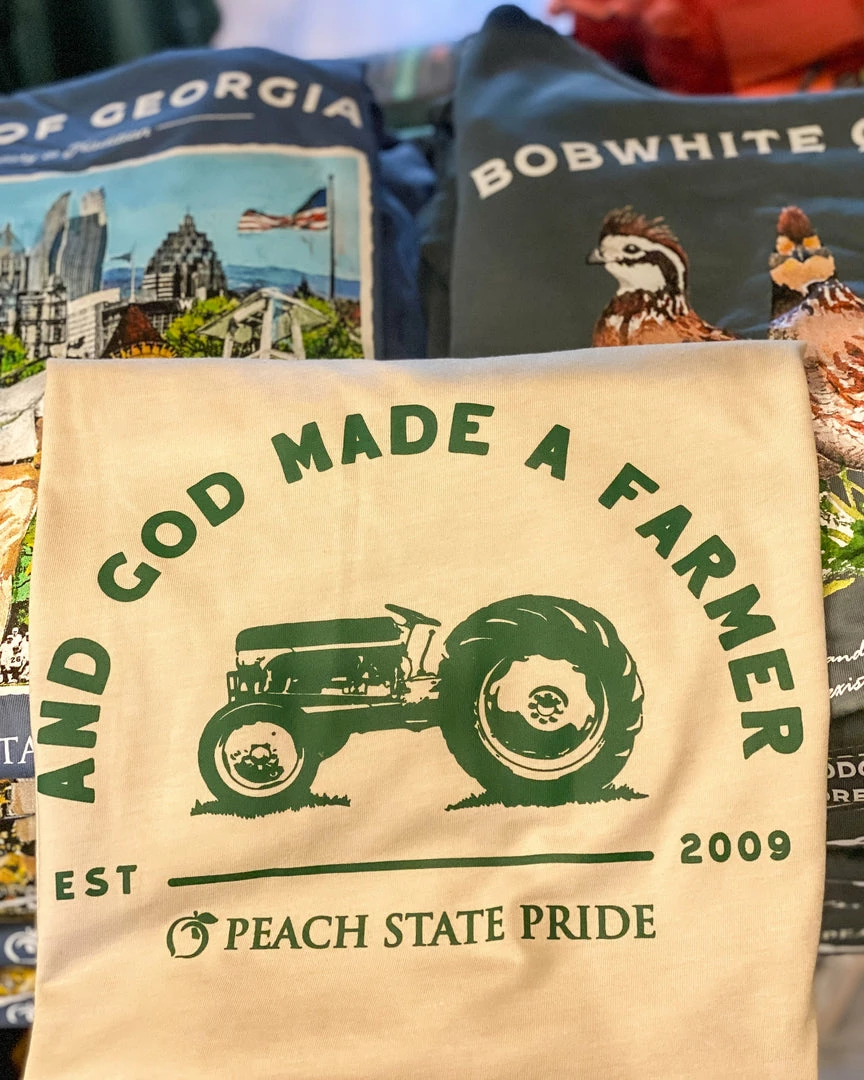 Peach State Pride And God Made A Farmer SS Pocket Tee (Oatmeal) Tops 3 Peach State Pride And God Made A Farmer SS Pocket Tee (Oatmeal) Tops