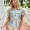 Olivia James The Label Astrid Top (Blue Floral Vine) 2 Olivia James The Label Astrid Top (Blue Floral Vine)