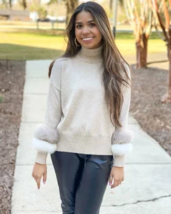 Only Options Tops Knit Sweater W/ Fox (Natural)