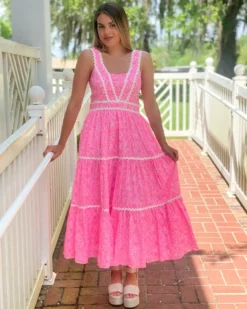 Lilly Pulitzer Dresses Pollie Cotton Midi Dress (Pink Shandy)