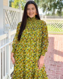 Olivia James The Label Piper Dress (Liberty Celery)