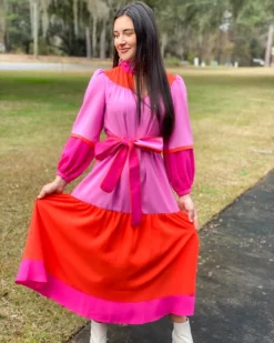 Crosby By Mollie Burch Delphine Dress (Berry Colorblock)