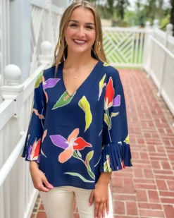 Crosby By Mollie Burch Laura Top (Blue Lily) Tops