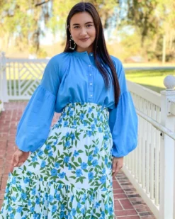 Olivia James The Label Emory Blouse (Sky) Tops