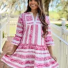 THML Tiered Embroidered Dress (PK) 2 THML Tiered Embroidered Dress (PK)