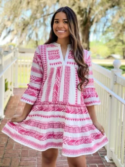 THML Tiered Embroidered Dress (PK)