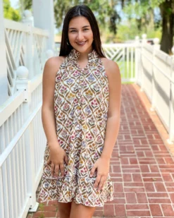 Anna Cate Louisa Dress (Brown Floral) Dresses