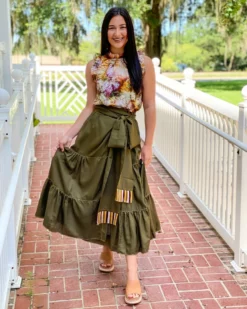 Marie Oliver Tanya Wrap Skirt (Juniper Green)