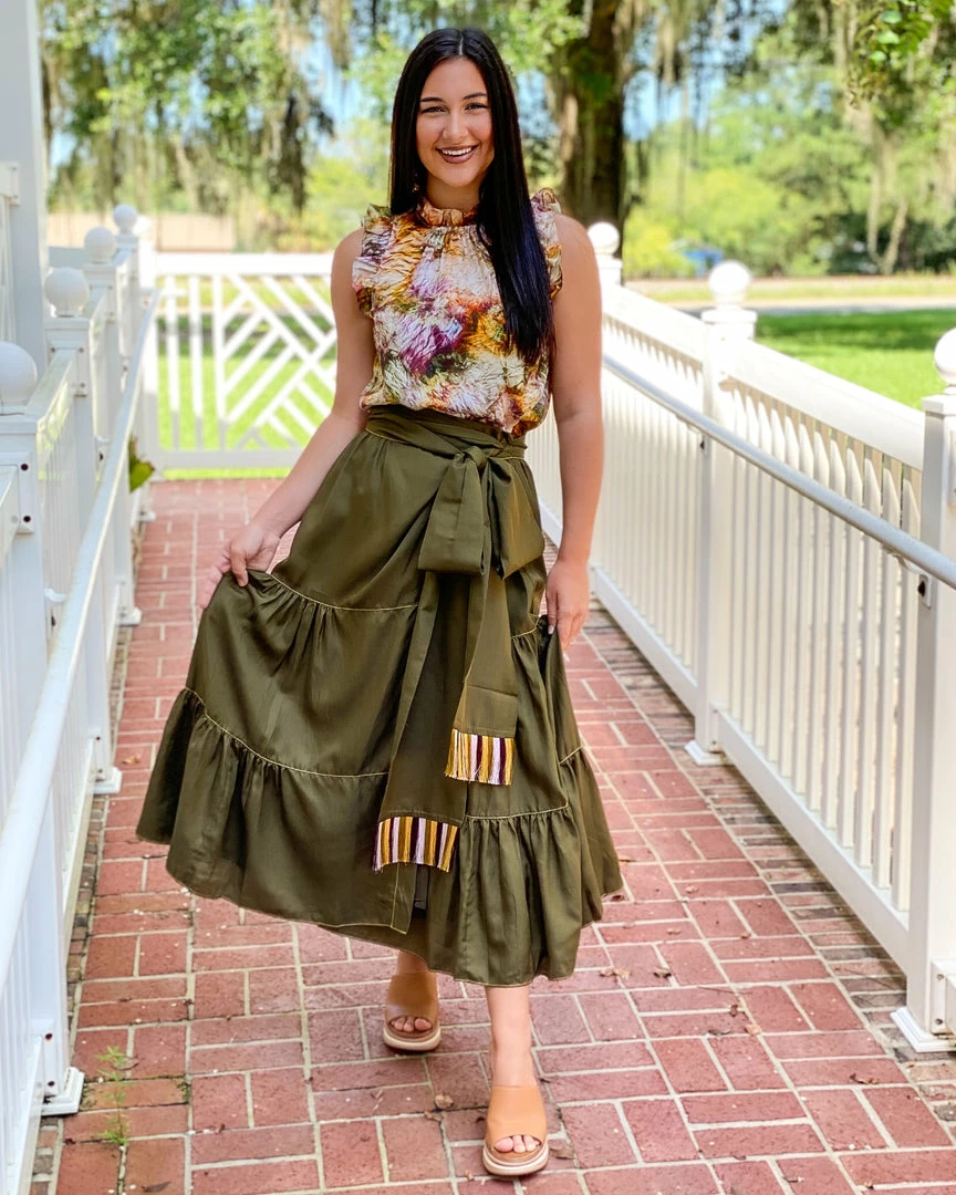 Marie Oliver Tanya Wrap Skirt (Juniper Green) 4 Marie Oliver Tanya Wrap Skirt (Juniper Green)