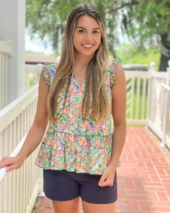 OO Boutique Ruffles Top (Forest Guard) Tops