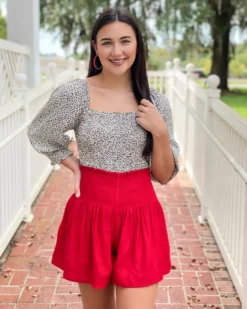 Joy Joy Bottoms Oliva Smock Waist Skort