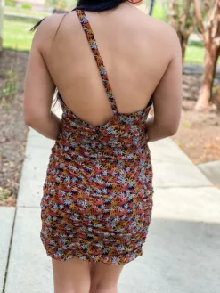 OO Boutique Asymmetrical Mini Dress (Floral Daisy)