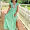 Sheridan French Stacey Dress (Green + White Trees) Dresses